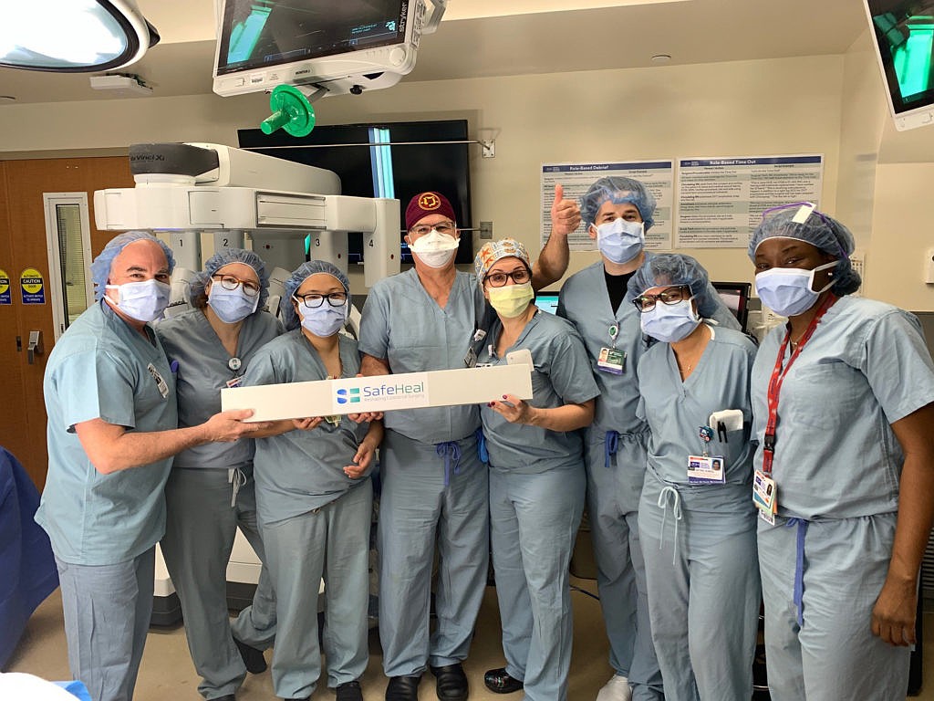 Dr. Jorge Marcet and Tampa General Hospital Colorectal Surgery Team performs on the first patient in the SafeHeal SAFE-2 Clinical Study.