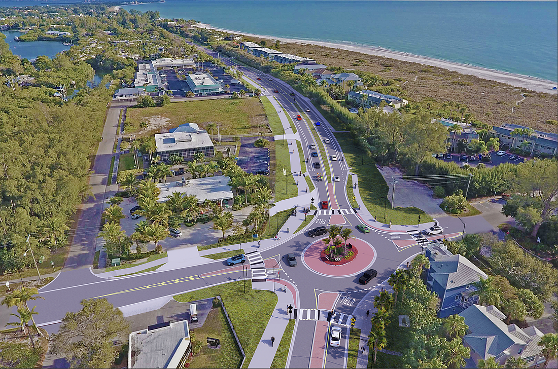 An updated rendering of the Broadway Roundabout from the May 1 public discussion.