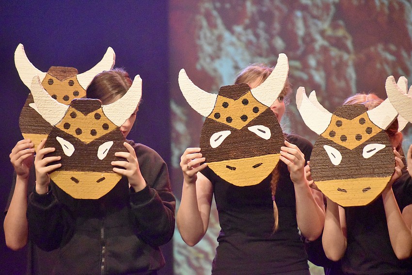 All of the masks, props and costumes are created by students in the program.