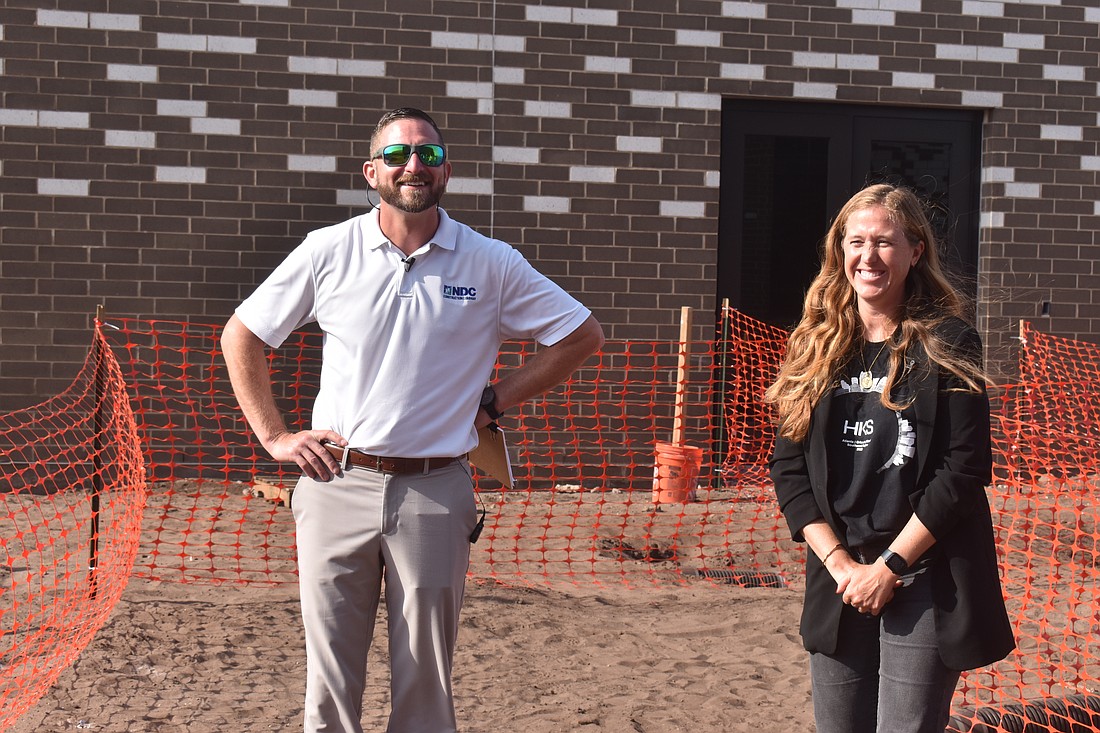 Brando Fetzek, vice president and project executive for NDC Construction Company and Jessica Roddenberry, the project manager from HKS Architects & Designers led the tour.