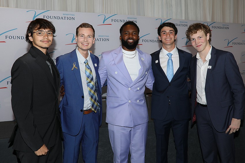Coleton Korney, Cole Eicher, N'Jhari Jackson, Jared Rascio and Weston Hermann are part of Dick's All-Courageous Team at the 20th Annual Dick Vitale Gala.