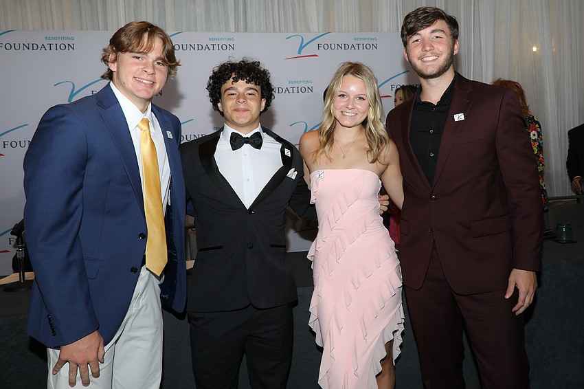 Members of Dick's All-Courageous Team at the Dick Vitale Gala include Joshua Fisher, Enzo Grande, Sadie Keller and Ben Robinette.