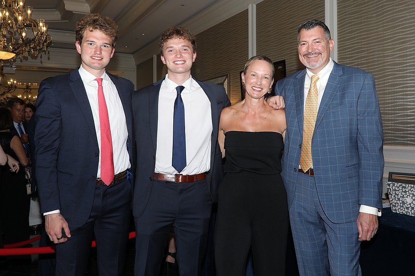 The Shields family from Maryland include Jack, Mac, Amy and Dale. They lost their son/brother, 14-year-old Sullivan, to neuroblastoma in 2023 and are here to support the V Foundation.