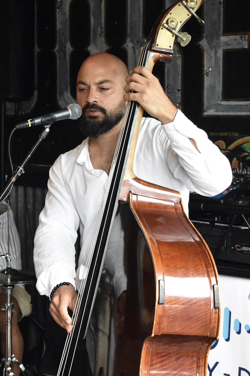 Randy Bordon performs with Bri Rivera's band.