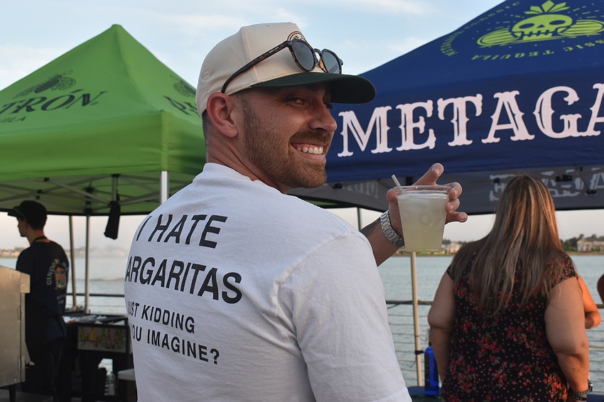 Lakewood Ranch resident Jake Romine enjoys a margarita despite the impression his shirt may give off at first glance.