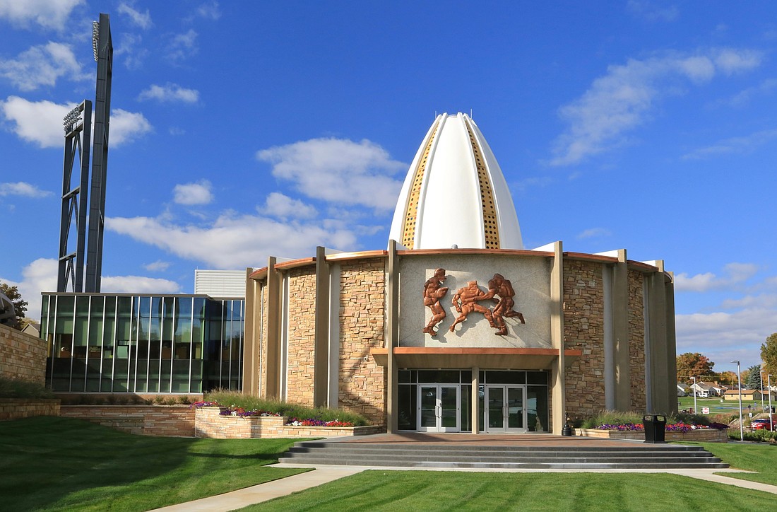 The Pro Football Hall of Fame in Canton, Ohio. The Akron-Canton Airport is about 8 miles from the Hall of Fame.