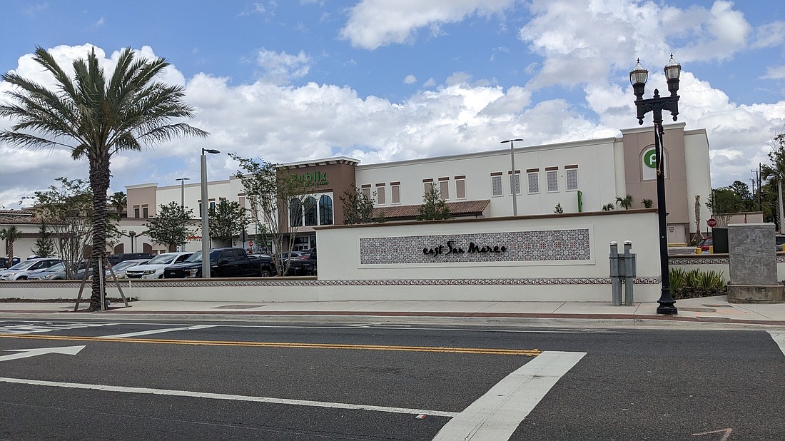 The Regency Centers East San Marco shopping center. “Within our portfolio, we’ve seen growth in foot traffic accelerate in April from the Q1 level and for the remainder of the year, our lease commencement plans are largely committed,” Regency Centers CEO Lisa Palmer said.