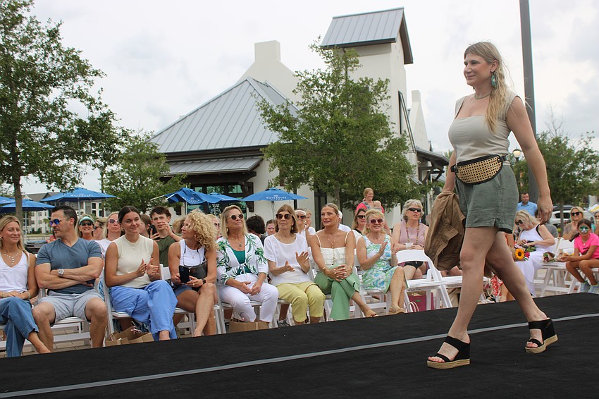 Natalia Tkacz models an outfit for La Chíc Bohème during Petals and Poses May 10 at Waterside Place.