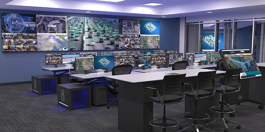 A rendering of the Sarasota Police Department's completed Real-Time Operations Center.