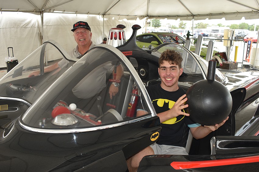 Eugene Nock of Longboat Key (pictured with his son Garrett Nock, 17) owns a Batmobile from the 1960s 