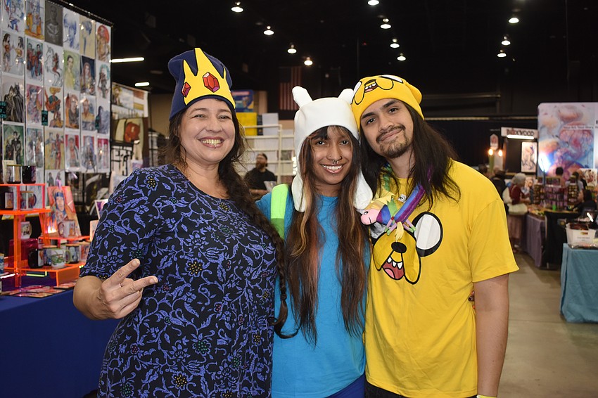 Amelia Noriega, her daughter Autumn Noriega and Autumn's boyfriend Kevin Mendez wore costumes themed to 
