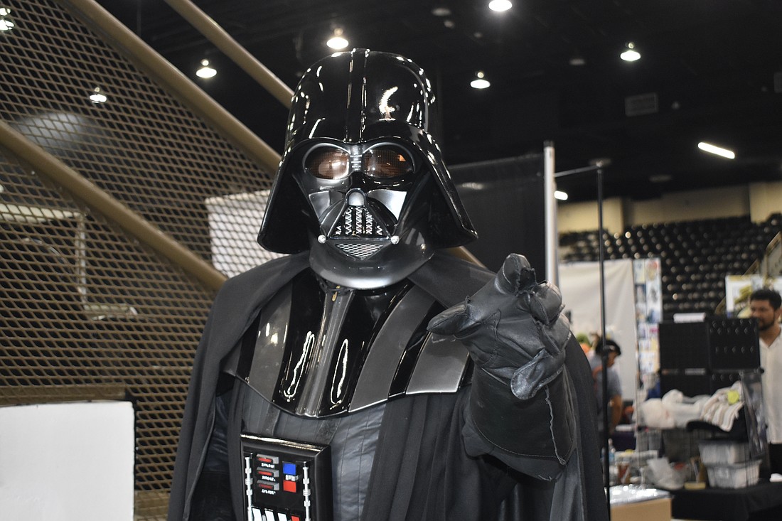 Bryan Shuerger of the 501st Legion's Tampa Bay Squad came dressed as Darth Vader