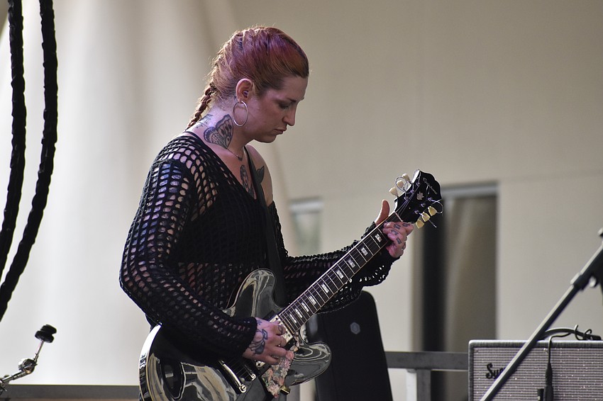 Nikki Raven of Hovercar performs at the event.