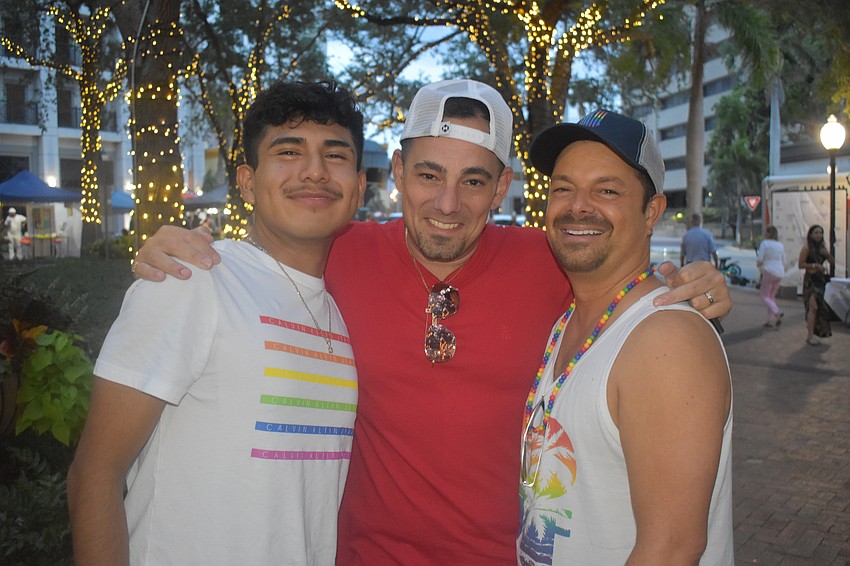 Christian Cruz, Joseph Urgo and Urgo's husband Matthew Isoldi enjoyed the event together.
