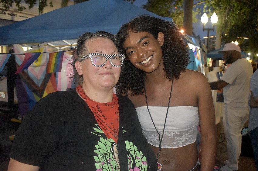 Shannon Fortner, president and executive director of the Fabulous Arts Foundation, poses with headlining artist Berra (Roberra Djalleta) of Washington D.C.