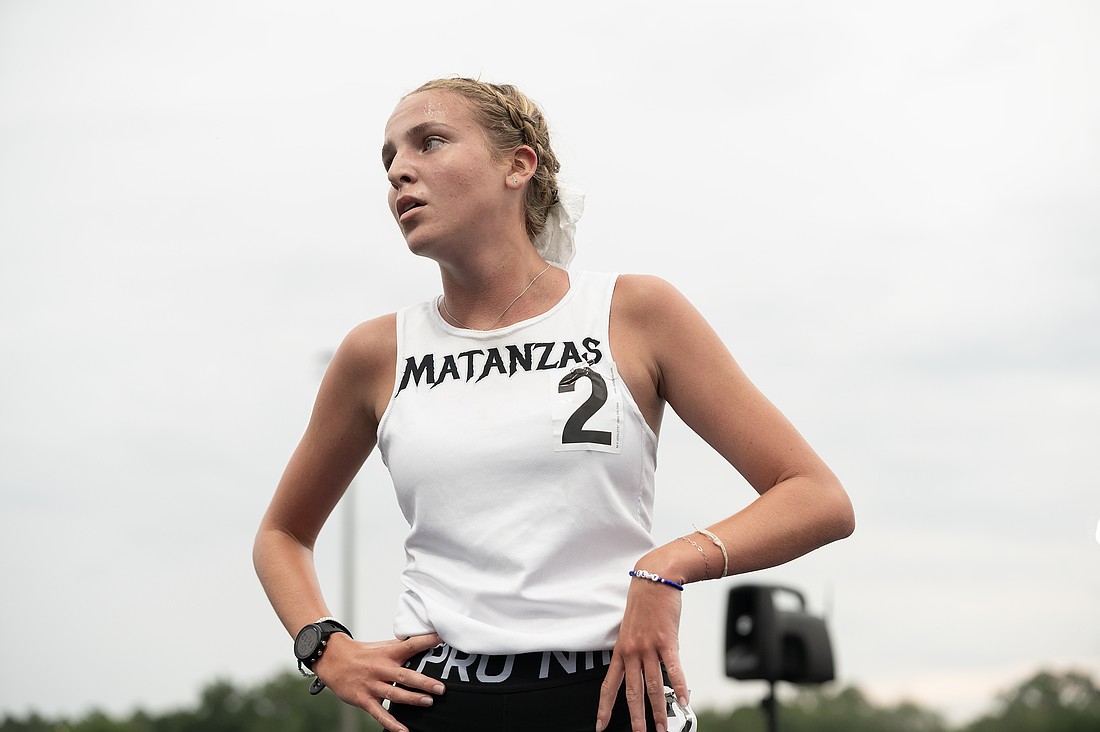 Matanzas freshman Peyton Cerasi finished second in the 3,200-meter run at the Class 3A state championships held at UNF Hodges Stadium on Saturday, May 10. Photo by Michele Meyers