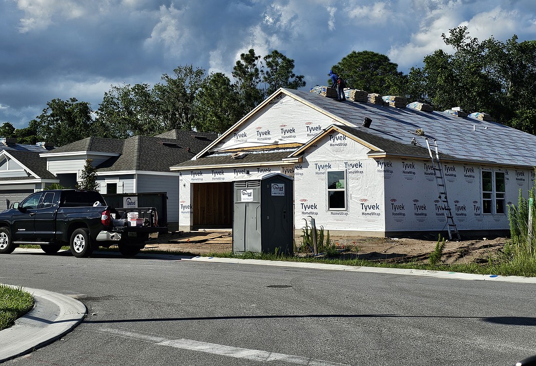 A home being built in the Colbert Landings development. Photo by Sierra Williams