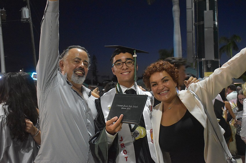 Lakewood Ranch High graduate Vicente Rivera, along with his father Humberto Rivera and mother Natalia Rivera, are excited and eager for Vicente to attend the United States Naval Academy after graduation.
