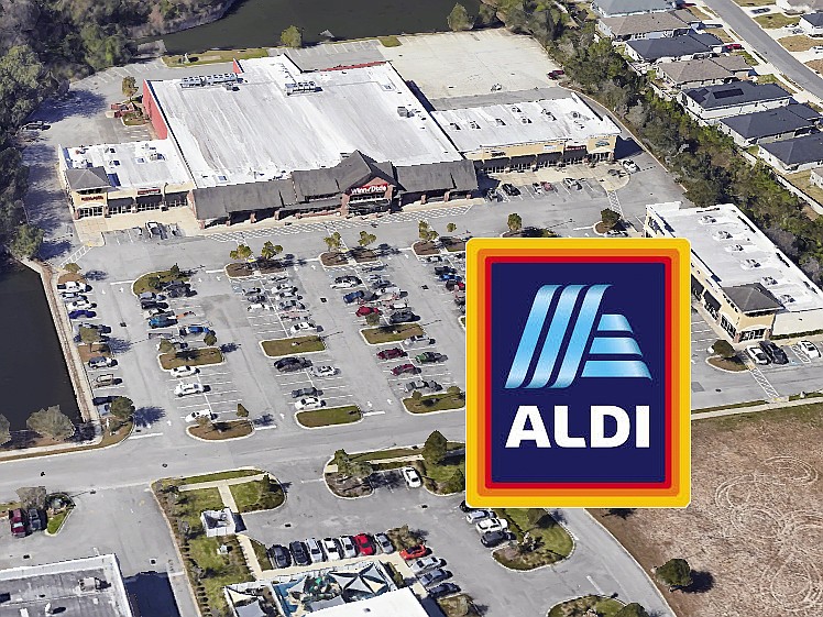 In St. Augustine, a Winn-Dixie is identified for conversion into an Aldi at 181 Blackford Way in Shores Village Plaza.