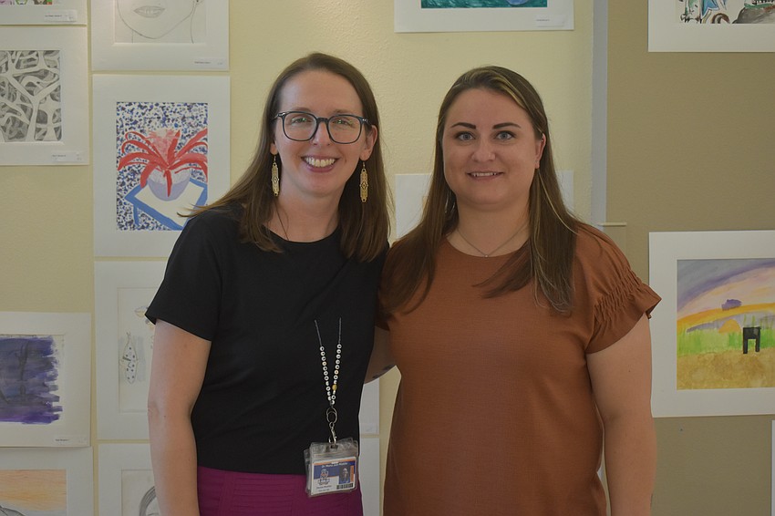 Denise Mueller, middle school traditional art teacher, and Katelyn Reyes, middle school digital art teacher, have been planning the art show since the beginning of the school year. Mueller says seeing all the art up together was a 