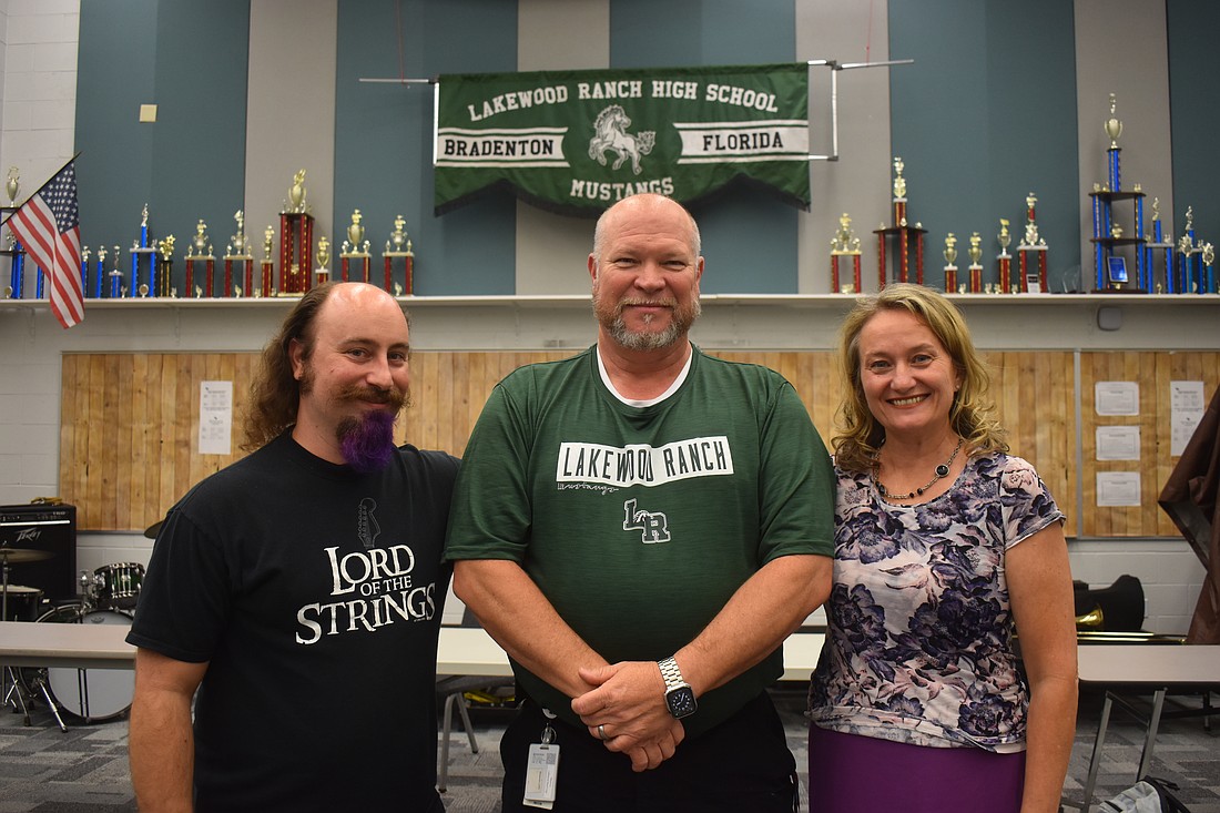 The Lakewood Ranch High School Music Department has received the "Support Music Merit Award" from The NAMM Foundation in honor of its outstanding commitment to music education. The music department staff includes orchestra director Thomas Durante, band director John Wilkerson and choir director Rebekah Lester.