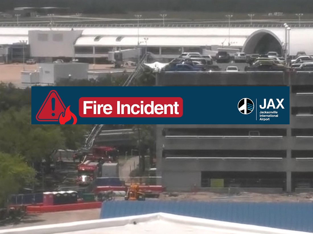 A fire damaged the hourly parking garage at Jacksonville International Airport on May 16.