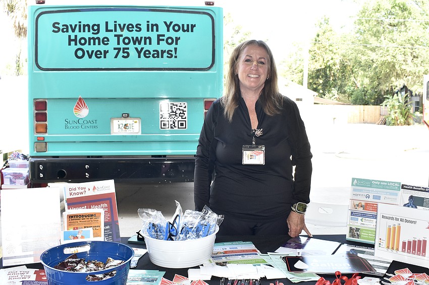 Cassie Vassallo represented Suncoast Blood Bank, which provides the fire department with the blood it uses during rescues.
