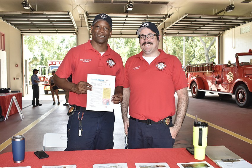 Fire inspectors Jerod Berry and Heath McDaniel showcased information on fire prevention.