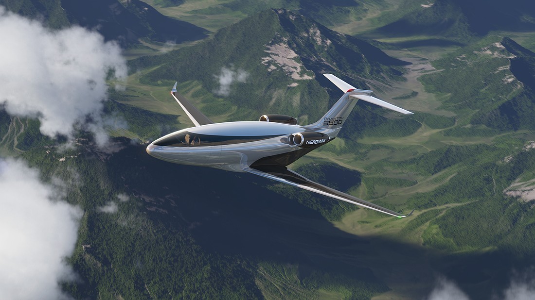 Fort Worth, Texas-based Otto Aviation is developing the Phantom 3500 jet, shown in a rendering. Otto says the design of the plane offers lower drag, fuel savings, longer range and reduced emissions.
