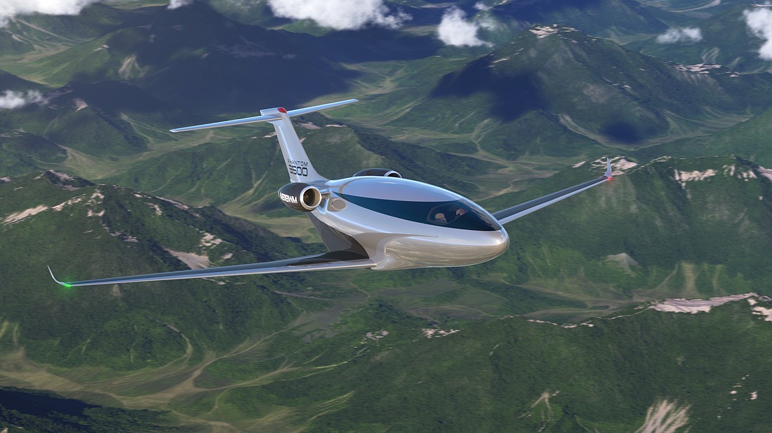 The Otto Aviation Phantom 3500, shown in a rendering, can cruise at 51,000 feet with a range of 3,500 nautical miles. By comparison, commercial airlines typically have a cruising altitude of 30,000 and 40,000 feet.