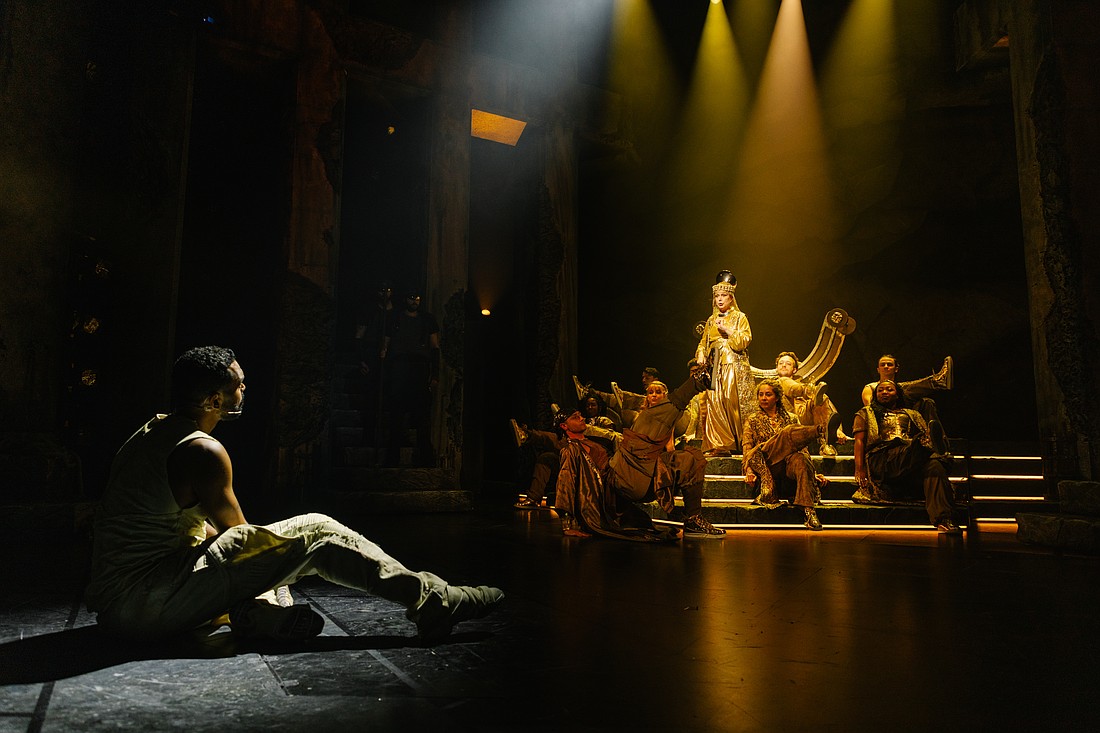 Jesse Nager stars as Jesus and Ann Morrison plays King Herod in Asolo Rep's "Jesus Christ Superstar."
