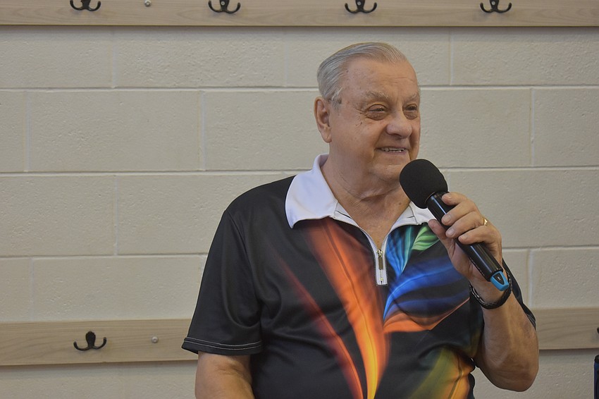 East Bradenton's Chuck Lynn has been in business with Lynn's Spins Inc. for the last 24 years and has been involved in show business for 60 years. He says when he gets out of line his wife Phyllis turns his mic off.