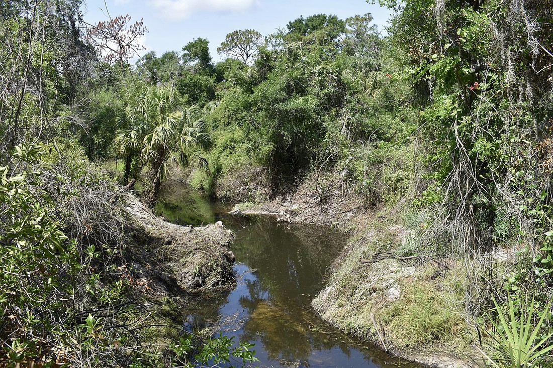 This is a finished section of the river. The water was barely visible before.