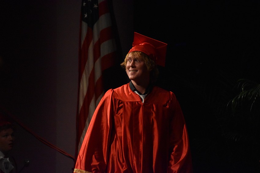 Cooper Smith heads onto the stage.