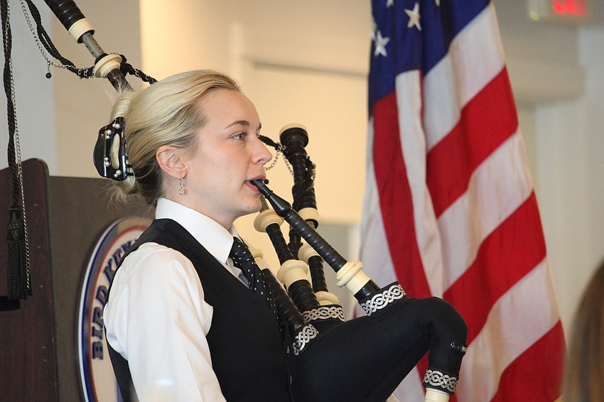 Bagpiper Gemma Briggs played 