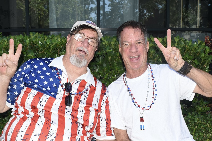 Paul Baker and Randy Larsen of Siesta Trolley drove trolleys in the parade.
