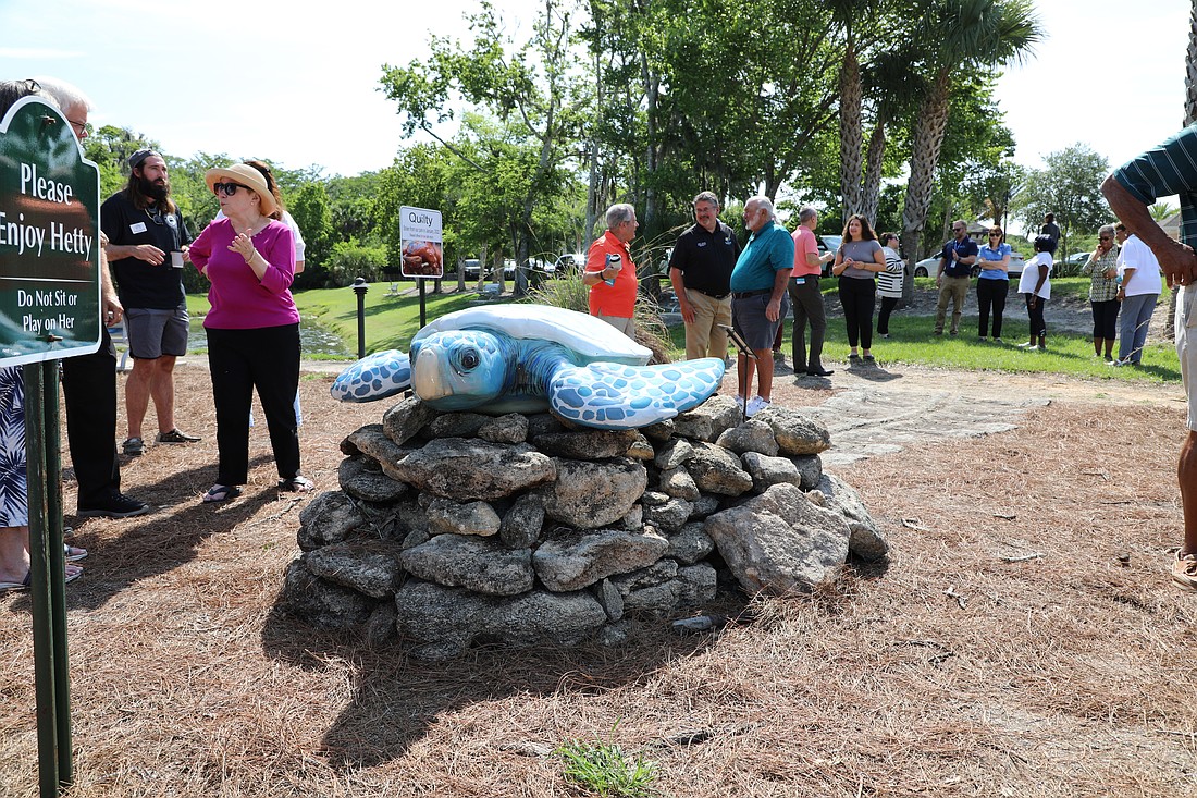 'HETTY' is the new turtle sculpture in Palm Coast's Turtle Trail. The sculpture is located in Waterfront Park. Photo courtesy of Palm Coast