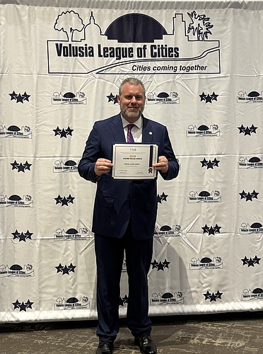 Ormond Beach Mayor Jason Leslie received a 2025 Home Rule Hero award by the Florida League of Cities. Courtesy photo