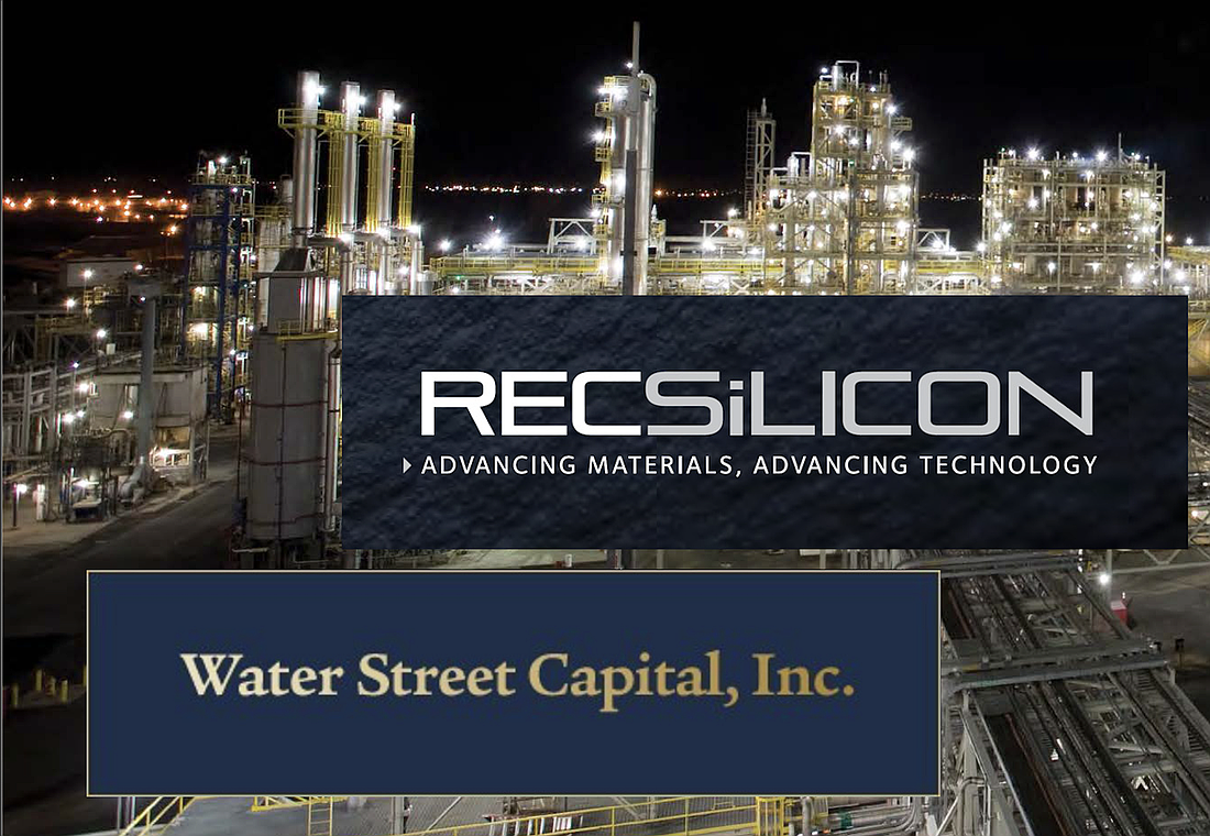 REC Silicon operates a manufacturing facility in Butte, Montana. It produces silane gas used to make silicon. Jacksonville investment firm Water Street Capital controls 8.26% of REC Silicon stock and is unhappy with the company’s deal to sell itself to Hanwha Solutions Corp.