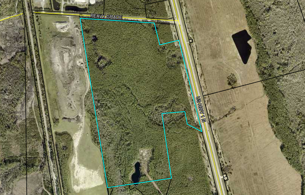 Tract 17, a 103-acrea tract owned by Palm Coast on Highway U.S. 1 and Peavy Grade. Image from the Flagler County Property Appraiser website