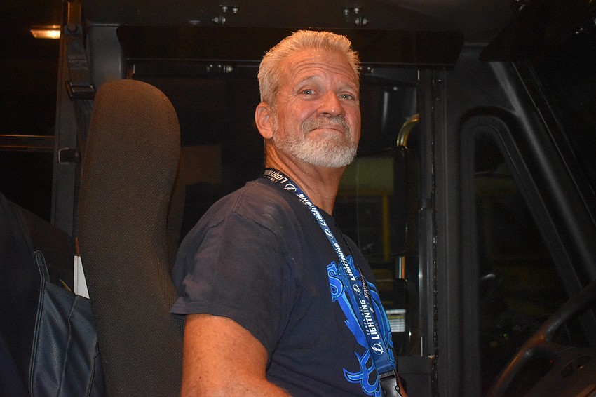 Don Jones began driving a school bus for Manatee County in October after experience driving a 36-foot box truck. His wife Leslie Jones works as a fourth grade teacher at Stewart Elementary School.