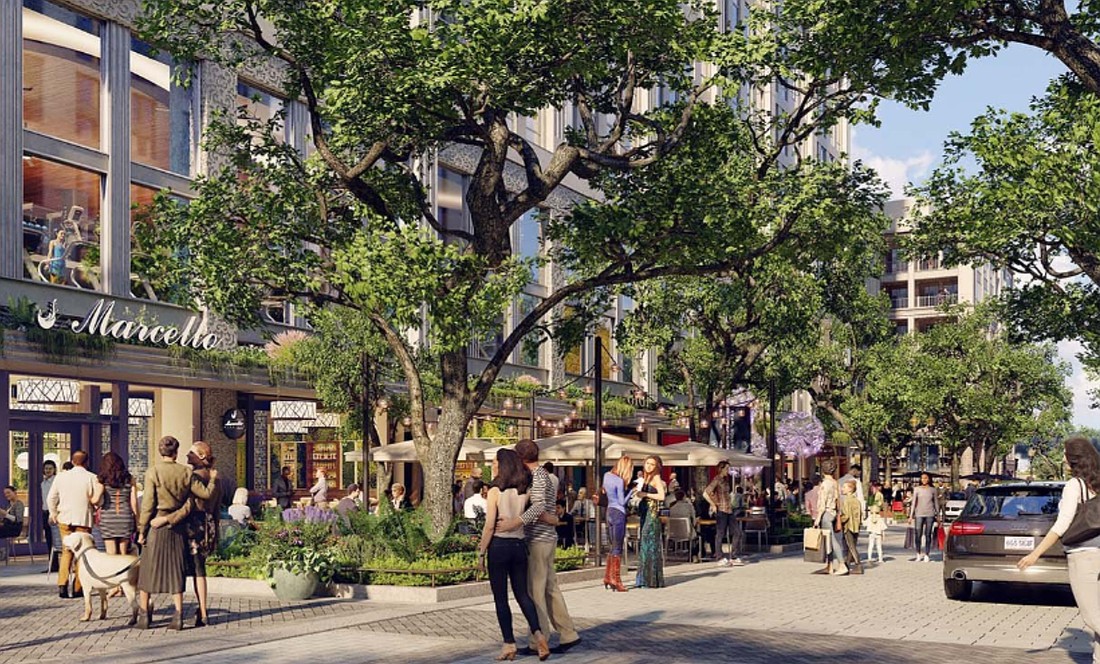 This rendering of the Gateway Jax Pearl Square development was featured at the May 29 groundbreaking for its second building in Pearl Square.