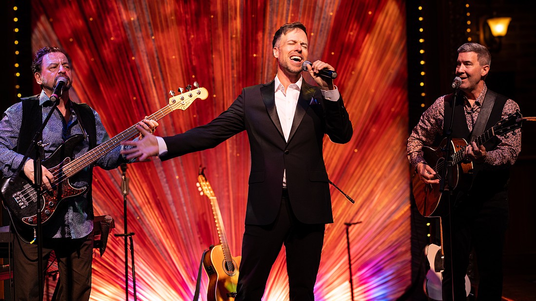 Louis Tucci, Luke McMaster and Miles Aubrey star in Florida Studio Theatre's cabaret show, "How Sweet It Is," which runs at the Goldstein Cabaret through Aug. 3.