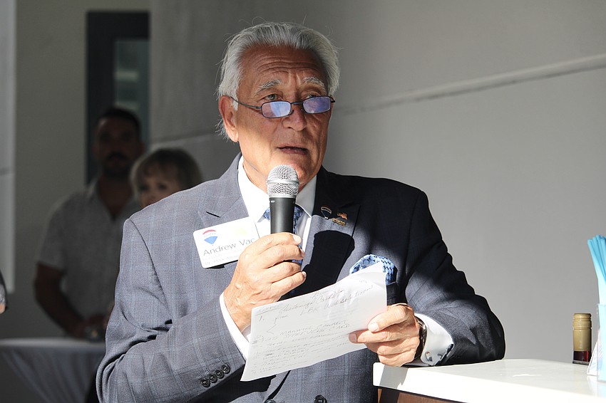 Andrew Vac thanks Zota Beach Resort for hosting the Longboat Key Chamber of Commerce's 