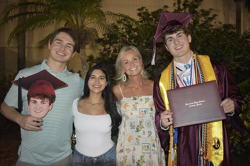 Aiden Fitzibbons, his girlfriend Maya Hyder, mother Lisa Fitzgibbons and brother, graduate Conor Fitzgibbons