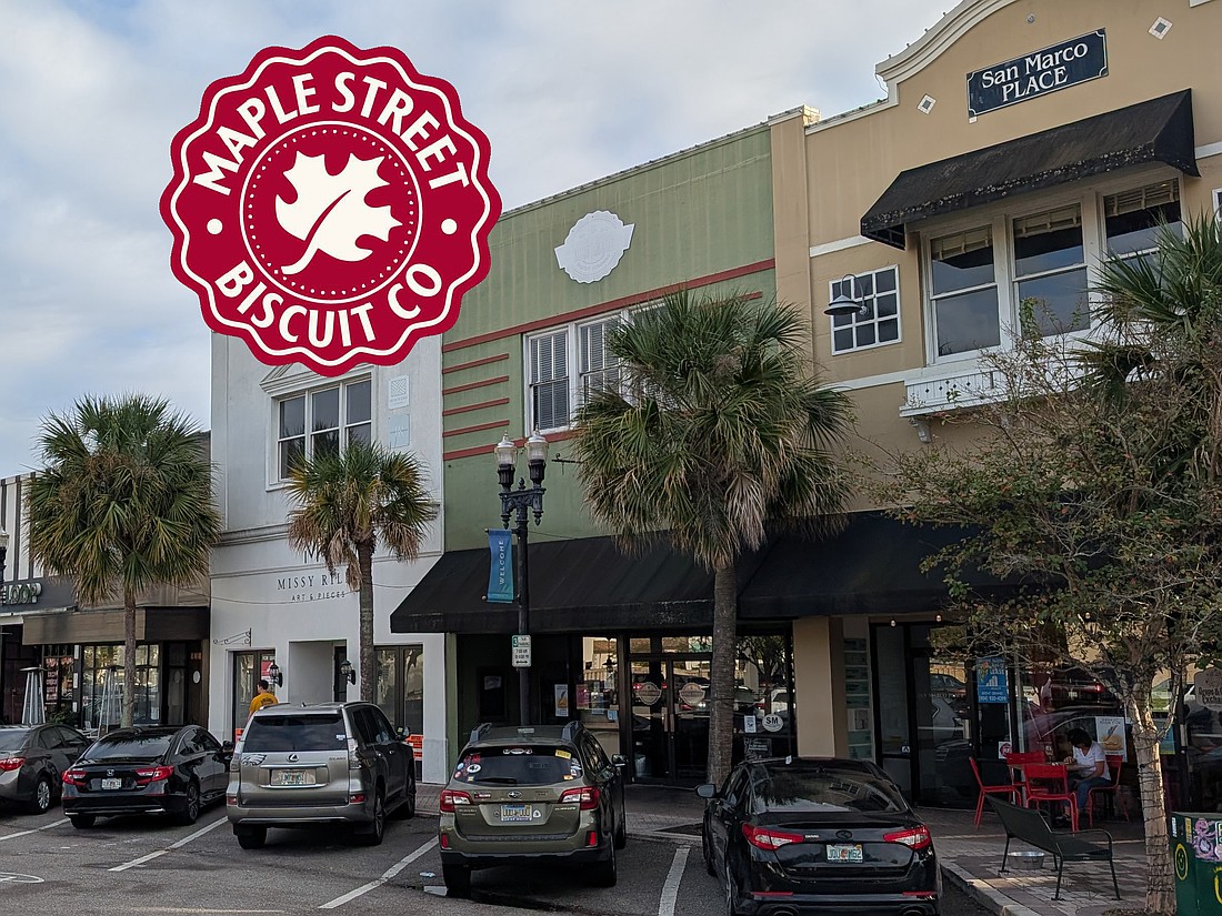 Maple Street Biscuit Co., center, plans to renovate its first restaurant at 2004 San Marco Blvd. Also shown is the chain's latest logo. Maple Street Biscuit Co. started in Jacksonville and is now owned by Cracker Barrel Old Country Store Inc.