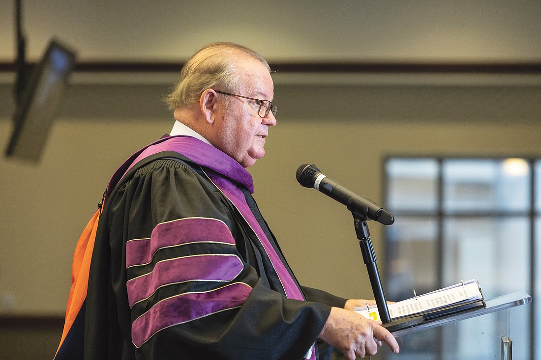 Nick Allard, Randall C. Berg Jr. founding dean at the Jacksonville University College of Law, at the commencement ceremony May 2 at the Duval County Courthouse.