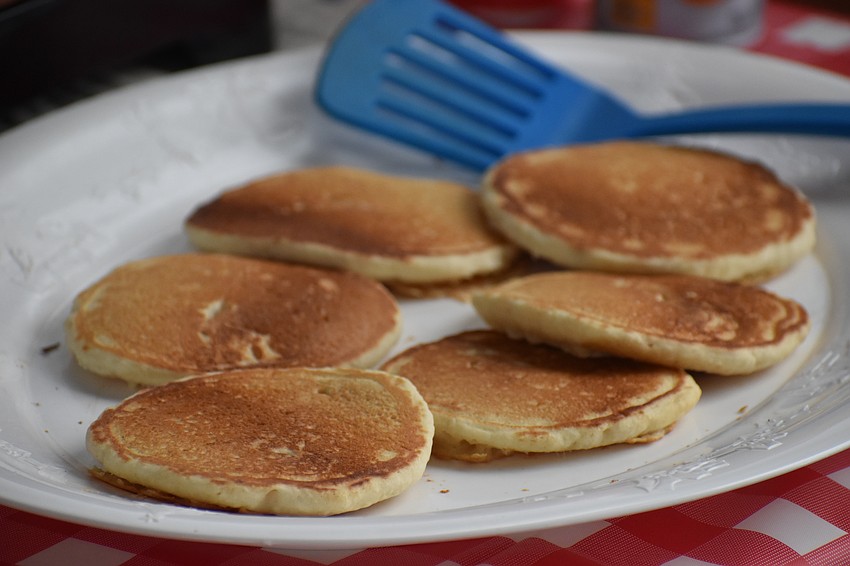 The summer camp began with a pancake breakfast.
