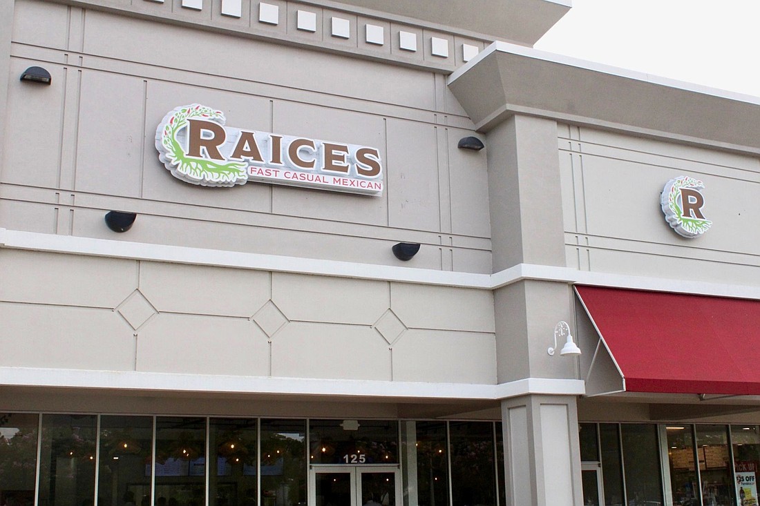 Raíces Fast Casual Mexican at 13820 Old St. Augustine Road, Suite 125, in Shoppes of Bartram Park in Jacksonville.