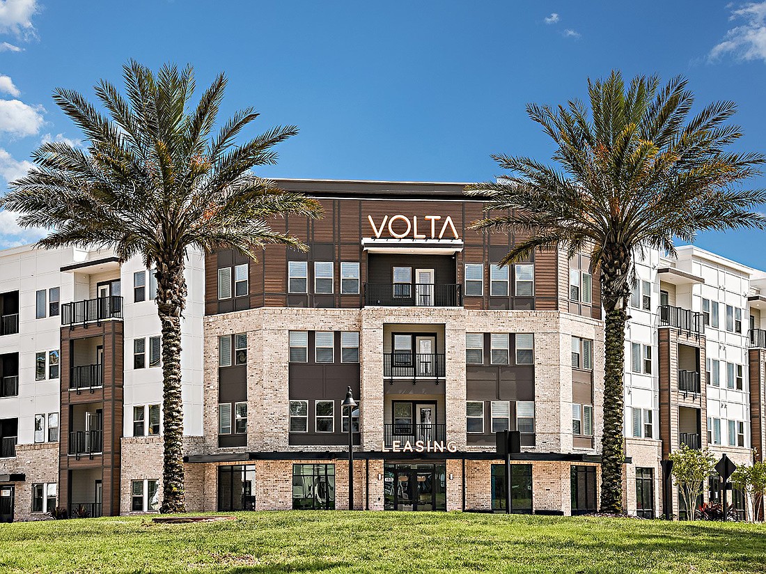 The Volta apartments in eTown at 11391 Square St. east of Florida 9B off ETown Parkway in South Jacksonville.